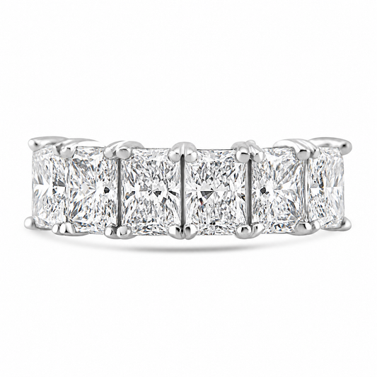 14k White Gold Lab Grown Radiant Diamond Band 3.50ctw