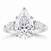18k White Gold 4.30ctw Three Stone Lab Grown Pear Diamond Engagement Ring