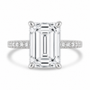 14k White Gold 4.00ct Lab Grown Emerald Diamond Band Engagement Ring