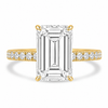 14k Yellow Gold 3.70ct Lab Grown Emerald Diamond Band Engagement Ring