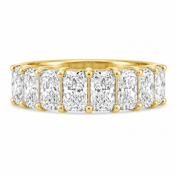 14k Yellow Gold Lab Grown Radiant Diamond Eternity Band 8.50ctw