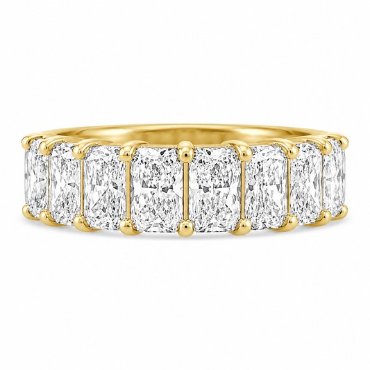 14k Yellow Gold Lab Grown Radiant Diamond Eternity Band 8.50ctw