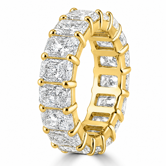 14k Yellow Gold Lab Grown Radiant Diamond Eternity Band 8.50ctw