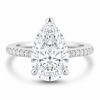 14k White Gold 3.50ct Lab Grown Pear Diamond Invisible Halo Engagement Ring