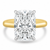 14k Yellow Gold 6.00ct Lab Grown Elongated Cushion Diamond Solitaire Engagement Ring