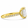 14k Yellow Gold 4.00ct Lab Grown Elongated Cushion Invisible Halo Diamond Band Engagement Ring