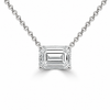 14k White Gold 1.50ct Lab Grown Emerald Diamond Solitaire Necklace