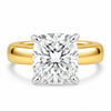 18k Yellow Gold 3.50ct Lab Grown Elongated Cushion Diamond Solitaire Engagement Ring