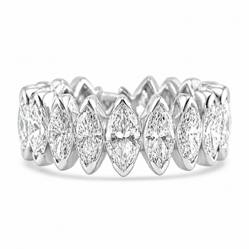 14k White Gold Marquise Diamond Eternity Band 5.50ctw
