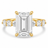 14k Yellow Gold 4.00ct Lab Grown Emerald Diamond Band Engagement Ring