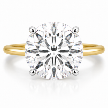 14k Yellow Gold 5.00ct Lab Grown Round Diamond Solitaire Engagement Ring