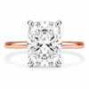 14k Rose Gold 3.00ct Lab Grown Elongated Cushion Diamond Solitaire Engagement Ring