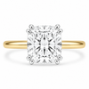 14k Yellow Gold 3.00ct Lab Grown Square Cushion Diamond Solitaire Engagement Ring
