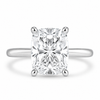 14k White Gold 3.00ct Lab Grown Elongated Cushion Diamond Solitaire Engagement Ring