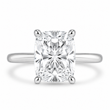 14k White Gold 3.00ct Lab Grown Elongated Cushion Diamond Solitaire Engagement Ring