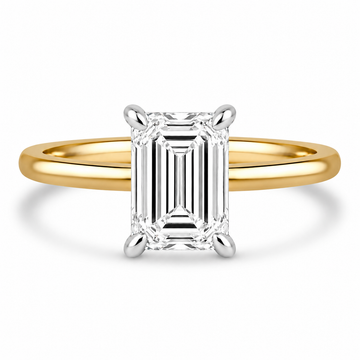 14k Yellow Gold 1.80ct Lab Grown Emerald Diamond Solitaire Engagement Ring