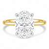 14k Yellow Gold 3.70ct Lab Grown Oval Diamond Solitaire Engagement Ring