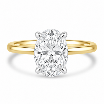 14k Yellow Gold 1.80ct Lab Grown Oval Diamond Invisible Halo Solitaire Engagement Ring