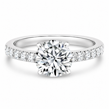 14k White Gold 1.50ct Lab Grown Round Diamond Invisible Halo Engagement Ring