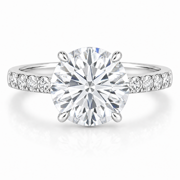 14k White Gold 2.70ct Lab Grown Round Diamond Invisible Halo Engagement Ring