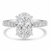 14k White Gold 2.70ct Lab Grown Oval Diamond Invisible Halo Engagement Ring