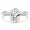 14k White Gold 2.00ct Lab Grown Oval Diamond Invisible Halo Engagement Ring