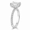 14k White Gold 1.50ct Lab Grown Emerald Diamond Engagement Ring