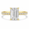 14k Yellow Gold 2.00ct Lab Grown Emerald Diamond Band Engagement Ring