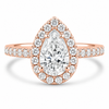 14k Rose Gold 1.10ct Lab Grown Pear Diamond Halo Engagement Ring