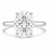 14k White Gold 3.00ct Lab Grown Oval Diamond Solitaire Engagement Ring