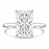 14k White Gold 4.00ct Lab Grown Elongated Radiant Diamond Solitaire Engagement Ring