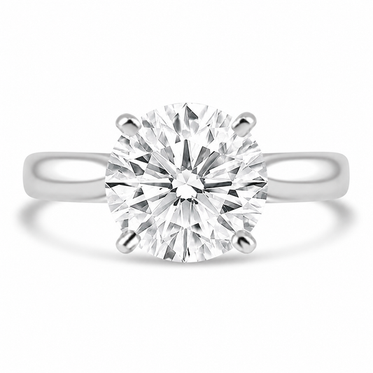 14k White Gold 2.50ct Lab Grown Round Diamond Solitaire Engagement Ring