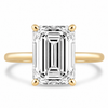 14k Yellow Gold 4.00ct Lab Grown Emerald Diamond Solitaire Engagement Ring