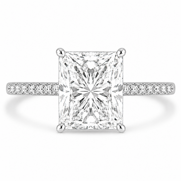 14k White Gold 2.50ct Lab Grown Elongated Radiant Diamond Engagement Ring