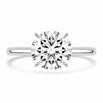 14k White Gold 2.00ct Lab Grown Round Diamond Solitaire Engagement Ring