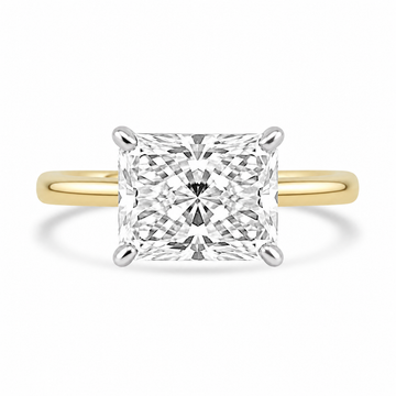 14k Yellow Gold 2.80ct Lab Grown Radiant Diamond Solitaire Engagement Ring