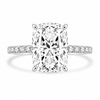 14k White Gold 3.00ct Lab Grown Elongated Cushion Invisible Halo Diamond Band Engagement Ring