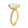 14k Yellow Gold 5.00ct Lab Grown Elongated Cushion Diamond Band Engagement Ring