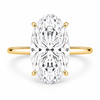 18k Yellow Gold 7.00ct Lab Grown Moval Diamond Invisible Halo Solitaire Engagement Ring
