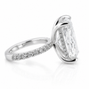 14k White Gold 5.50ct Lab Grown Elongated Radiant Diamond Band Invisible Halo Engagement Ring