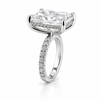 14k White Gold 5.50ct Lab Grown Elongated Radiant Diamond Band Invisible Halo Engagement Ring
