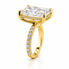 14k Yellow Gold 4.50ct Lab Grown Elongated Radiant Diamond Band Invisible Halo Engagement Ring