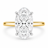 14k Yellow Gold 5.00ct Lab Grown Moval Diamond Invisible Halo Solitaire Engagement Ring