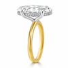 14k Yellow Gold 5.00ct Lab Grown Moval Diamond Invisible Halo Solitaire Engagement Ring