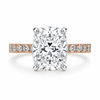 14k Rose Gold 2.00ct Lab Grown Elongated Cushion Diamond Band Engagement Ring