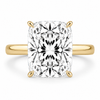 14k Yellow Gold 4.00ct Lab Grown Elongated Cushion Diamond Solitaire Engagement Ring