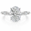 14k White Gold 2.50ct Lab Grown Oval Diamond Marquise Band Invisible Halo Engagement Ring