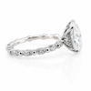 14k White Gold 2.50ct Lab Grown Oval Diamond Marquise Band Invisible Halo Engagement Ring