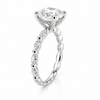 14k White Gold 2.50ct Lab Grown Oval Diamond Marquise Band Invisible Halo Engagement Ring