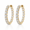 14k Yellow Gold Lab Diamond Inside Out Hoop Earrings 5.00ctw